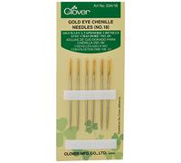 clover Agujas de Chenilla Gold Eye No. 18 Pulgadas, Metal, Dorado, No.18