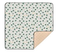 Clover - Alfombra de juego grande y resistente para bebé, acogedora, transpirable, para niños pequeños, 50 x 50 pulgadas