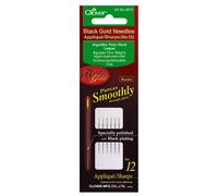 Clover Black Gold Applique/Sharps Needles-Size 12 6/Pkg