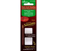 Clover Black Gold Applique/Sharps Needles-Size 9/12 6/Pkg