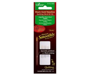 Clover Black Gold Quilting Needles-Size 9/10/12 2 Each