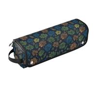 Clover - Bolsa de herramientas multicolor azul marino para rizador, plancha plana, secador de pelo, organizador de accesorios de viaje para mujeres, tapete resistente al calor, diseño 2 en 1