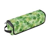 Clover - Bolsa de herramientas para el cabello verde brillante para alisador, plancha plana, rizador, secador de pelo y accesorios de peinado, organizador de herramientas portátil para mujeres