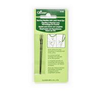 Clover Agujas de zurcir Cl3160 – con nudo de Esmirna y ojo de gancho, plata 2 piezas