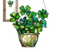 Clover de San Patricio, decoración irlandesa, colgante de coche, decoración de trébol, decoración de ventana, colgante de trébol acrílico, adorno de signo de la suerte, trébol de cuatro hojas