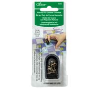 Clover Limited Edition Natural Fit Leather Thimble-Large Dedal, Negro