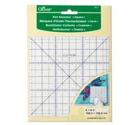 Clover Dobladillo cuadrado caliente, regla resistente al calor para plancha en seco y vapor, bloques de edredón, dobladillo, 6 x 6 152,4 x 152,4 mm, color blanco