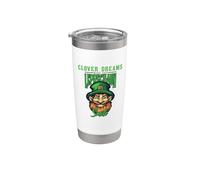 Clover Dreams hace sonreír a este duende Día de San Patricio Vaso térmico de acero inoxidable de doble pared