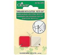 Clover Enhebrador Cortador, Plástico, Rojo, 10.5x6.5x3 cm, 2 Unidades