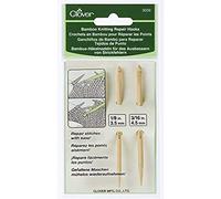 Clover Ganchos de reparación de punto de bambú 3009 – 3,5 y 4,5 mm – Multicolor