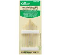 Clover Gold Eye Milliners Needles No. 3-9, Metal, Dorado, 44