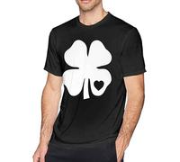 Clover Heart Men's Basic Outdoor Casual Custom Short Sleeve T-Shirt Cotton tee T-Shirt Black M