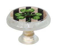 Clover - Juego de 4 pomos redondos para cajones de 35 mm, manija de armario de un solo agujero, perilla de armario con tornillos para armarios de cocina, baño, decoración del hogar