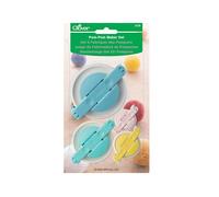 clover Juego de 4 unidades para hacer pompones, resina ABS, polipropileno y acero inoxidable, multicolor, paquete de 4