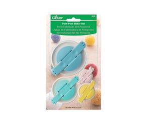 clover Juego de 4 unidades para hacer pompones, resina ABS, polipropileno y acero inoxidable, multicolor, paquete de 4