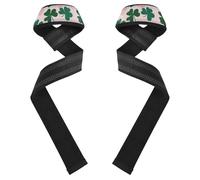 Clover Leaf - Correas de levantamiento de pesas rosa y verde de 26 pulgadas, correas de muñeca para levantamiento de pesas, levantamiento de pesas, ejercicio, entrenamiento de fuerza
