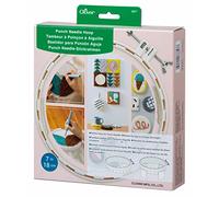 Clover Punchneedle Hoop 7in, acrilonitrilo butadieno estireno ABS, Blanco