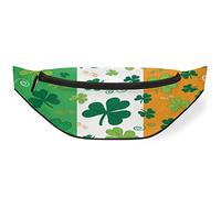 Clover Shamrock - Riñonera para mujeres y hombres, riñonera cruzada ajustable para el día de San Patricio, viajes, correr, senderismo, ciclismo, Black, Talla única, Riñoneras