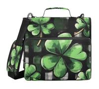 Clover Shamrocks - Organizador de 3 anillos con cremallera y asa y correa de hombro extraíble, múltiples bolsillos, portátil, para el hogar, viajes, para estudiantes intermedios