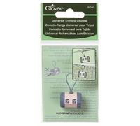 Clover Universal Knitting Counter Contador de Filas, Hilo, Melocotón y Gris