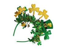 Cloverleaf Hairband Green - Irish Headband | Irish Carnival Costume Accessories With Bowler Hat For Women Girls