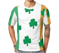 Clovers on The Irish Flag - Camiseta unisex de manga corta con gráfico, Multicolor, XL