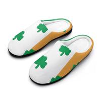 Clovers on The Irish Flag - Pantuflas de casa para hombre, para interiores y exteriores, con suela de goma, Estilo:, 39 2/3 EU