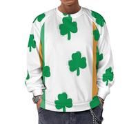 Clovers on The Irish Flag - Sudadera de manga larga para hombre, cuello redondo, informal, para hombre, Estilo:, 4XL