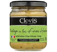 Clovis - Mostaza a la Finas Hiervas, Salsa Provenzal, Hiervas Aromáticas, Origen Francia, Condimento para Comidas, 200g