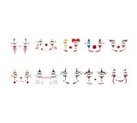 Clown Face Stickers, 10 Pieces Waterproof Decal, Carnival Prop | Vibrant Carnival Design, Waterproof Adhesive Decal Feature, Fun Party Transformation Value, Facial Sticker For Costume