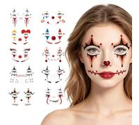 Clown Face Stickers for Kids -10 Pieces Waterproof Carnival Dress Up Props