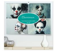 Clowniversum - Wo die Masken Geschichten erzählen (hochwertiger Premium Wandkalender 2026 DIN A2 quer), Kunstdruck in Hochglanz: Die faszinierende Welt der Clowns