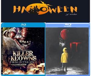 Clowns Attack Movie Bundle - Killer Klowns from Outer Space + Stephen King's It: Movie 2017 [Blu-ray, Double Feature, Halloween Movie Set]