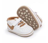 Clowora Unsex - Zapatos de bebé para niños y niñas, suela de goma suave antideslizante, zapatos ligeros para primera caminata, A03/caqui, 6-12 Months Infant
