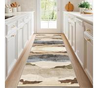 CLOYAO Alfombra de Pasillo Larga Alfombra Salon Absorbente Estrecha 90 x 500 cm Alfombra Cocina Lavable Antideslizante Tapete Alfombra Entrada para Pasillo, Dormitorio, Lavandería, Escalera, Cocina