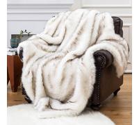 CLOYAO Manta de Piel Sintética 150X200 cm,Manta Decorativa Mullida y Peludo,Imitación Zorro Manta,Suave,cálida,acogedora,Doble Cara Gruesa Calentita para Cama,Sofá,Sillón y Viaje