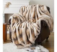 CLOYAO Manta de Piel Sintética,Manta Imitación Piel de Pelo Largo,Manta de Felpa Suave y Esponjosa,Invierno Manta del Tiro Imitación Fox para Cama,sofá,Informal,Decorar (127x152 cm)