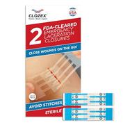 Clozex Cierres de laceración de emergencia, reparación de heridas sin puntos. Dispositivo de cierre de piel aprobado por la FDA para 2 heridas individuales o combina para una longitud total de 2