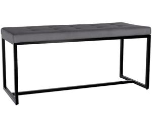 CLP Banco Barci I Moderno Banco de 2 plazas tapizado para Comedor, Cocina y Oficina I Banco tapizado, Mueble de recibidor con Revestimiento Color:Gris Oscuro;Material:Terciopelo