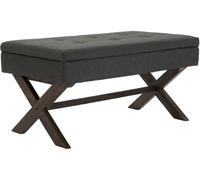 CLP Banco con patas de madera y asiento en Tela Gris oscuro