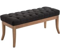 CLP Taburete Pie De Cama Ramses En Tela | Banqueta Altura De Asiento: 46 cm | Banco De Entrada con Base En Madera Clara Antigua I Color:, Color:Gris Oscuro, Tamańo:100 cm