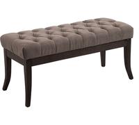 CLP Taburete Pie De Cama Ramses En Tela | Banqueta Altura De Asiento: 46 cm | Banco De Entrada con Base En Madera Oscura Antigua I Color:, Color:Gris Pardo, Tamaño:100 cm