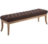 CLP Banco con patas de madera y asiento en Tela Marrón