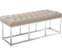 CLP Banco con patas de metal y asiento en Tela Crema
