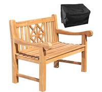 CLP Banco De Jardín con Cubierta Protectora I Silla De Madera De Teca con Reposabrazos & Respaldo I Banco con Funda Contenido del Set Florida