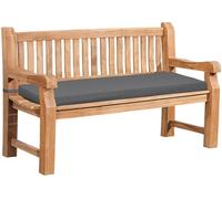 CLP Banco de Jardin Daxon de Teca Robusta, Resistente a la Intemperie, con Cojin, 2-4 Plazas, Terraza y Balcon, Color:Gris Oscuro, Tamaño:150 cm