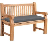 CLP Banco de Jardin Daxon de Teca Robusta, Resistente a la Intemperie, con Cojin, 2-4 Plazas, Terraza y Balcon Color:Gris Oscuro;Tamaño:120 cm