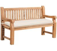 CLP Banco de Jardin Daxon de Teca Robusta, Resistente a la Intemperie, con Cojin, 2-4 Plazas, Terraza y Balcon Color:Crema;Tamaño:150 cm