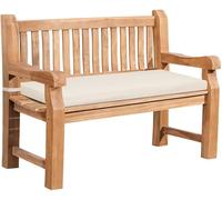 CLP Banco de Jardin Daxon de Teca Robusta, Resistente a la Intemperie, con Cojin, 2-4 Plazas, Terraza y Balcon Color:Crema;Tamaño:120 cm