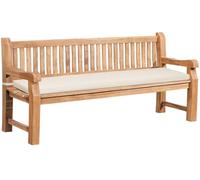 CLP Banco de Jardin Daxon de Teca Robusta, Resistente a la Intemperie, con Cojin, 2-4 Plazas, Terraza y Balcon Color:Crema;Tamaño:200 cm